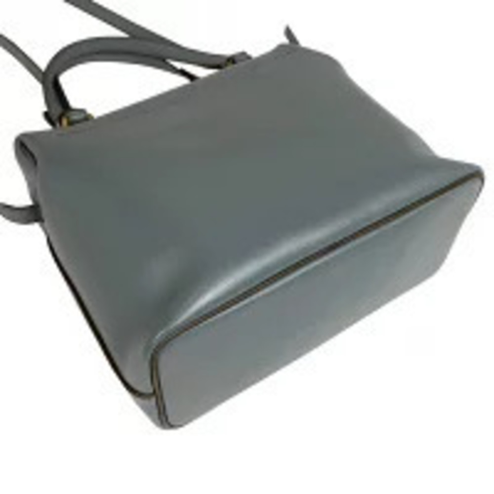 Celine Gray Soft Bag Cube Shoulder 2way Leather Gray